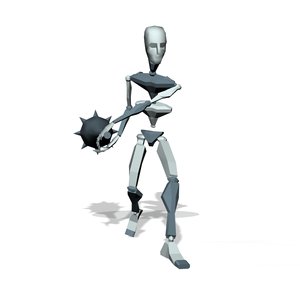 Warrior holding weapon idle and run