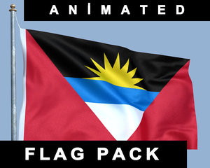 render flag antiqua barbuda 3d model