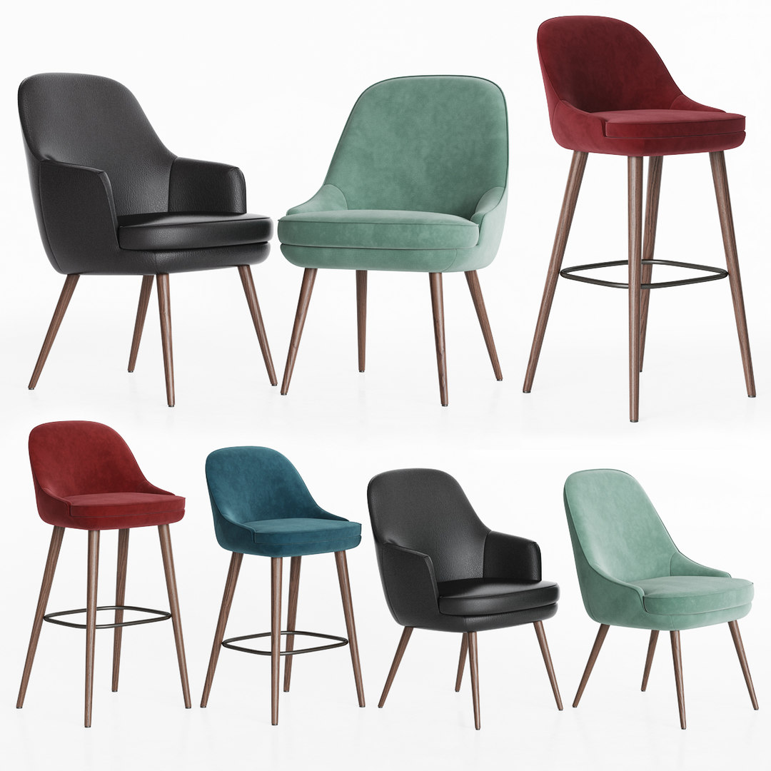 375 walter knoll chairs 3D model TurboSquid 1491313