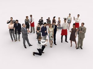 3D model scanned characters people casual