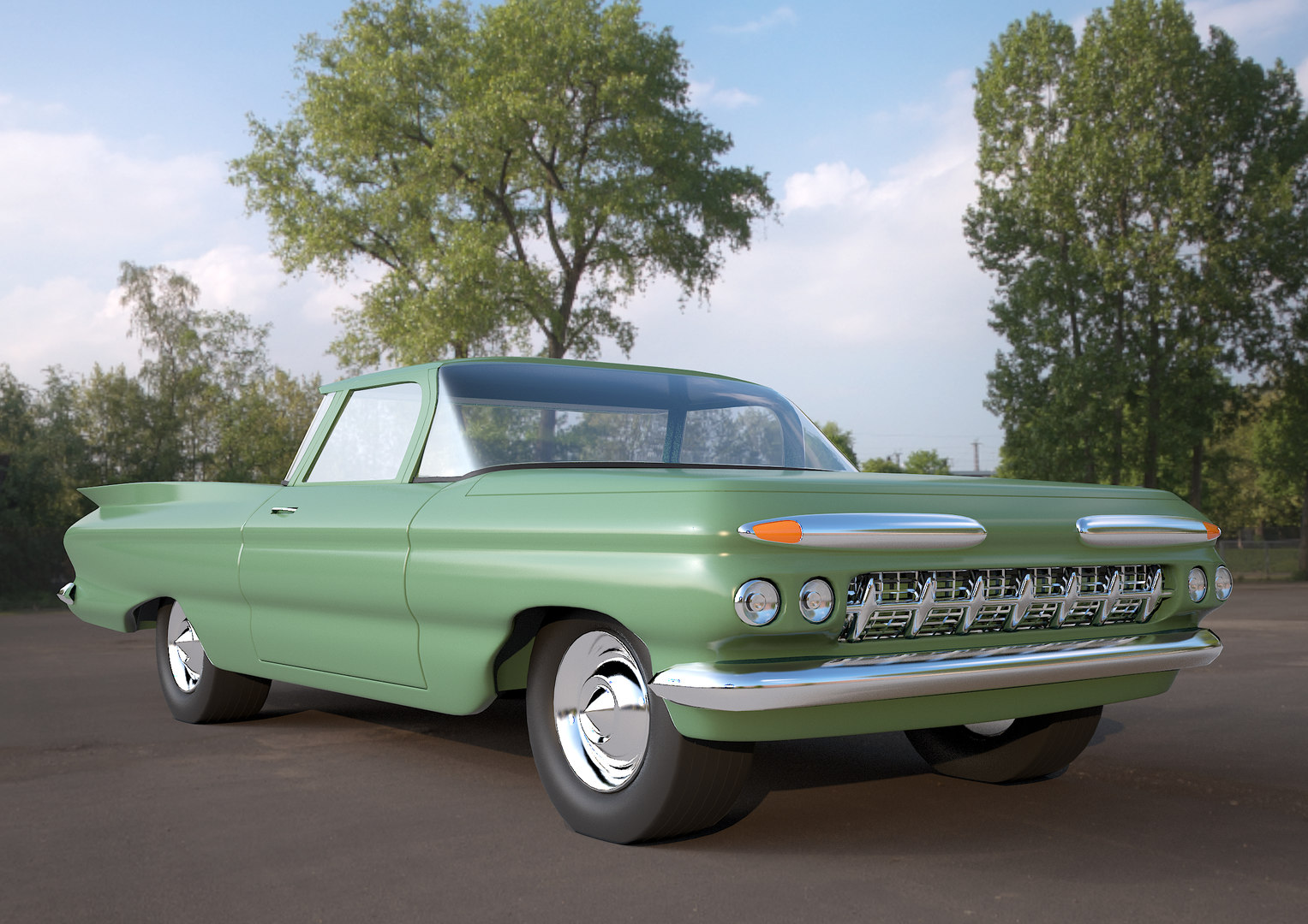 carro clássico verde modelo 3ds modelo 3D Modelo 3D TurboSquid 1491582