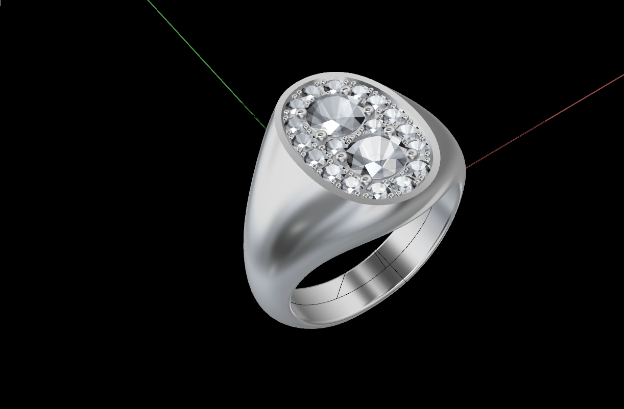 パブェリング 2種カット ダイヤモンド 1.00ct K18WG 11号：Le meilleur