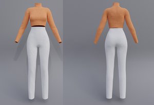 turtleneck croptop pants model