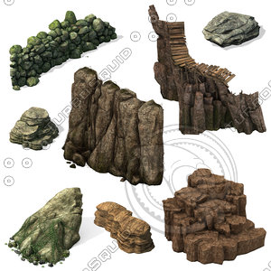 2.5D Rock And Mountain Game Assets