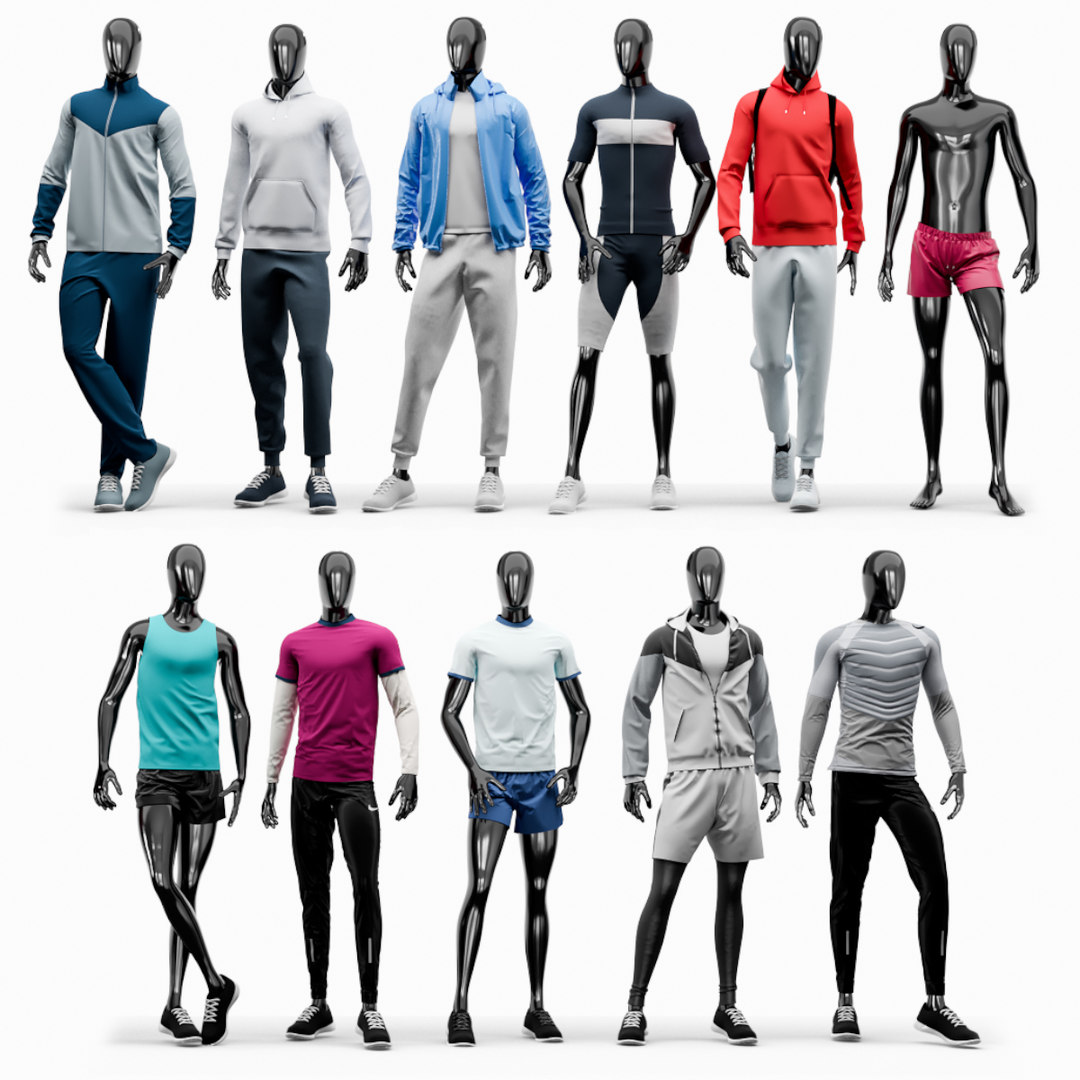 3D male sport mannequins model - TurboSquid 1492516