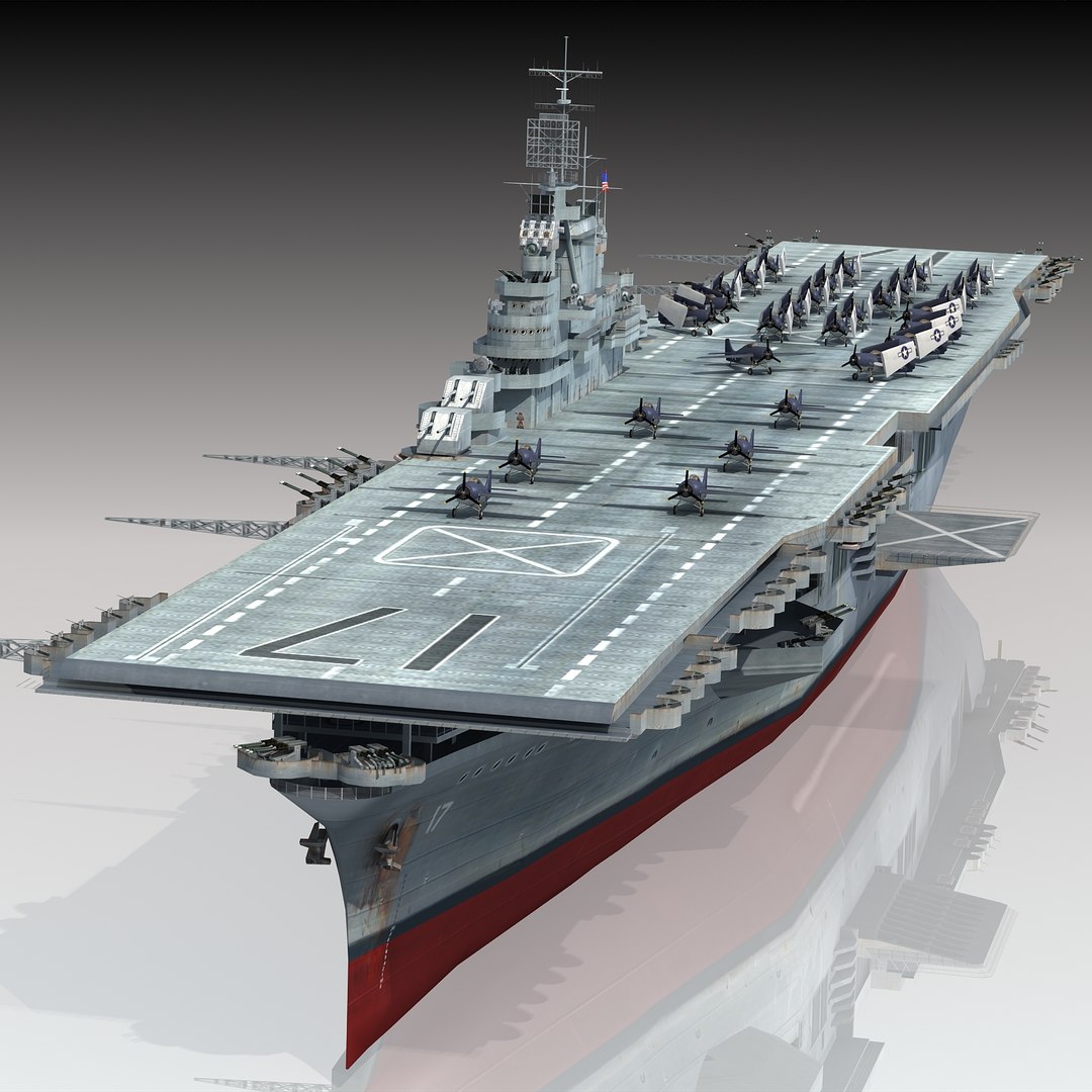 Uss bunker hill cv-17 3D model - TurboSquid 1492508