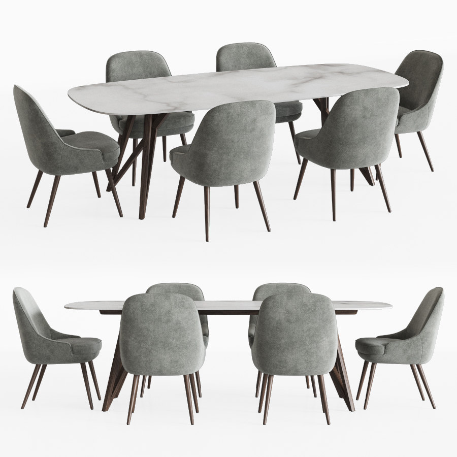 Dining set 10 3D model TurboSquid 1492528