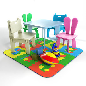 table chairs 3D model