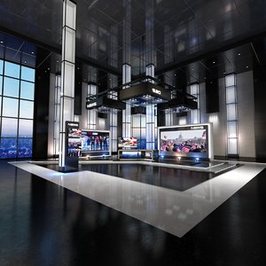 3D virtual set news studio