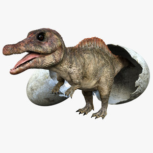 realistic dinosaur rig 3D model