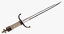 medieval swords daggers hammer 3D model