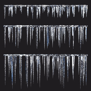 3D icicles water