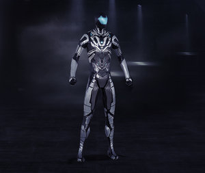 3D futuristic cyborg nano suit
