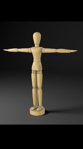 3D model wood mannequin