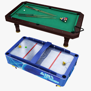 billiard air hockey table 3D model