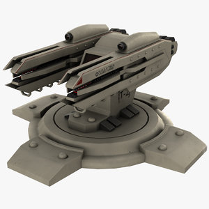 sci fi laser turret 3D