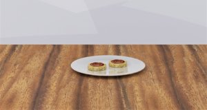 3D rice cake peanut butter model