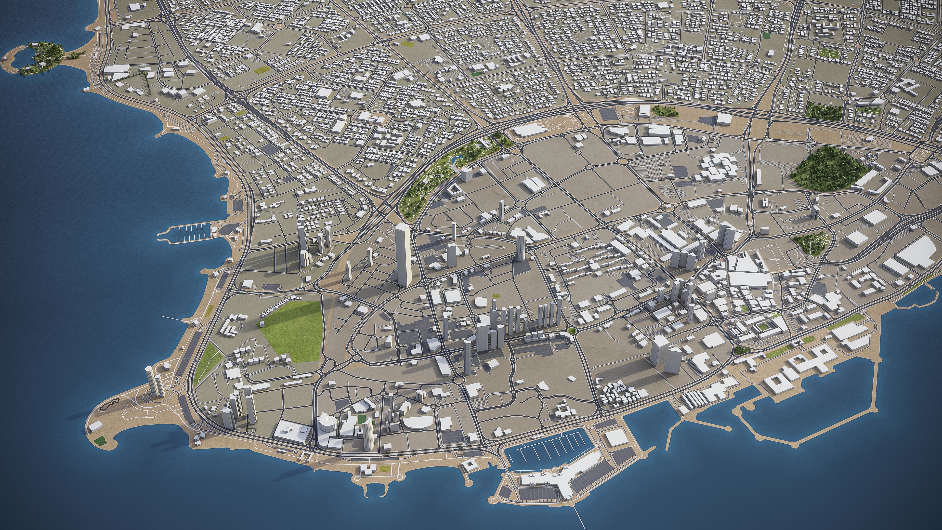 科威特 - 城市和周边地区3d模型