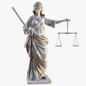 justice lady statue 3D