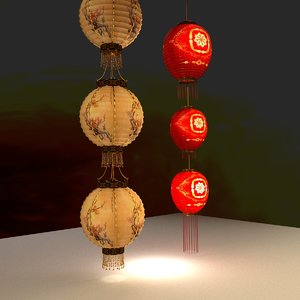 3D chinese red lantern model