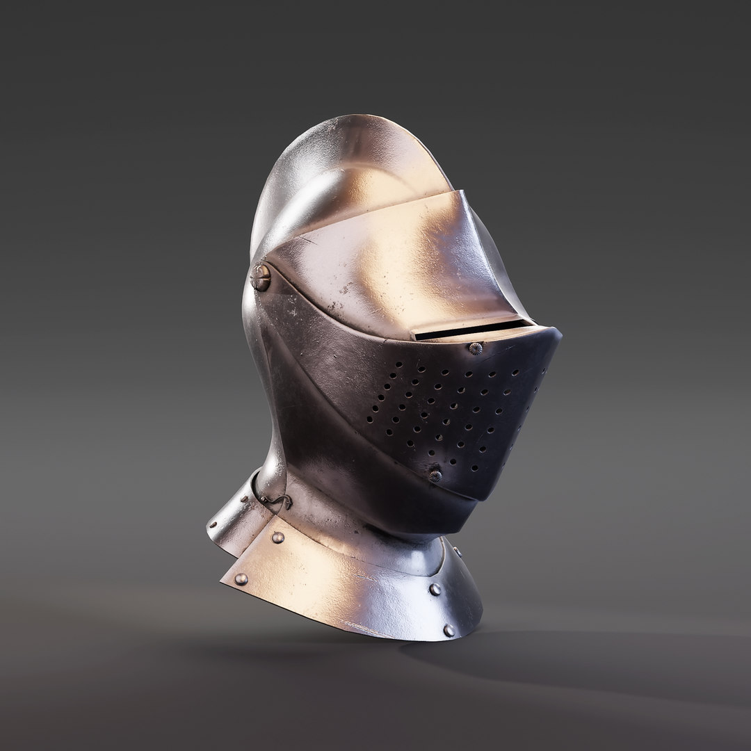 Medieval knight armet helmet visor 3D model TurboSquid