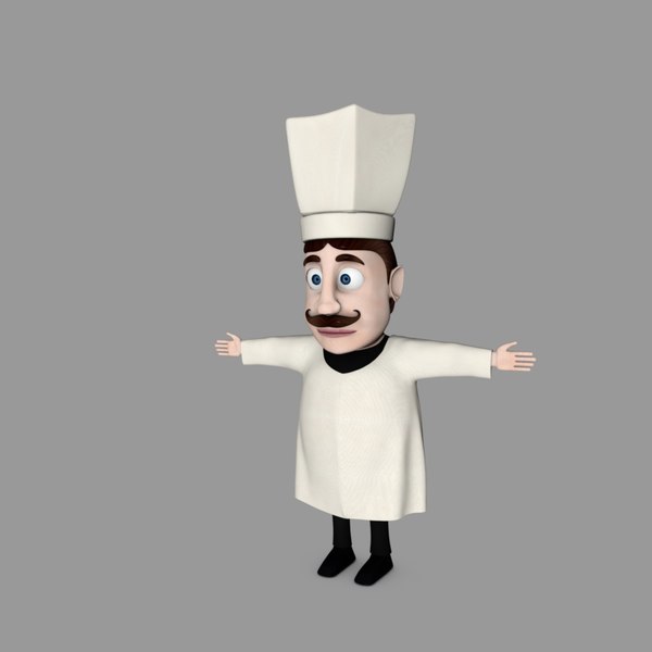 Cartoon Kuchenchef 3d Modell Turbosquid