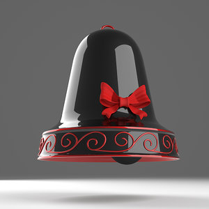 black red trendy christmas bell 3D model