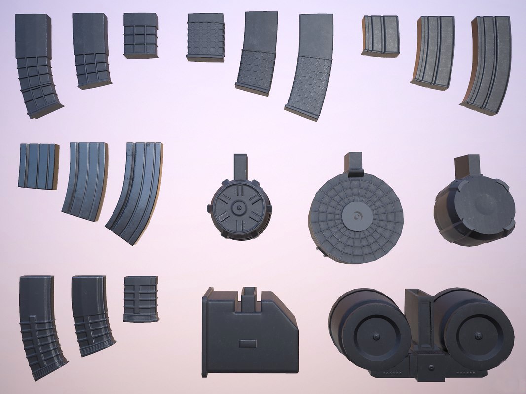 Rifle gun magazines pack 3D - TurboSquid 1427551
