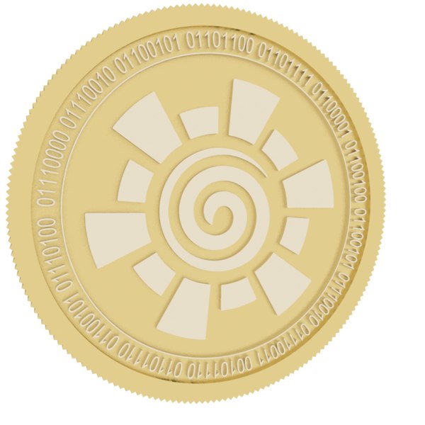 3D breezecoin gold coin