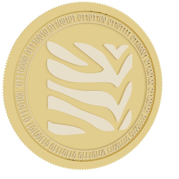 caspian gold coin 3D