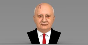 3D model mikhail gorbachev bust ready