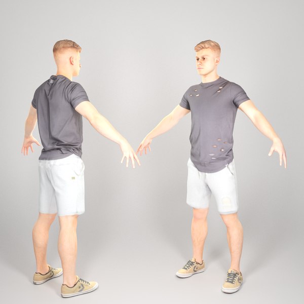 scanned human man body 3D model