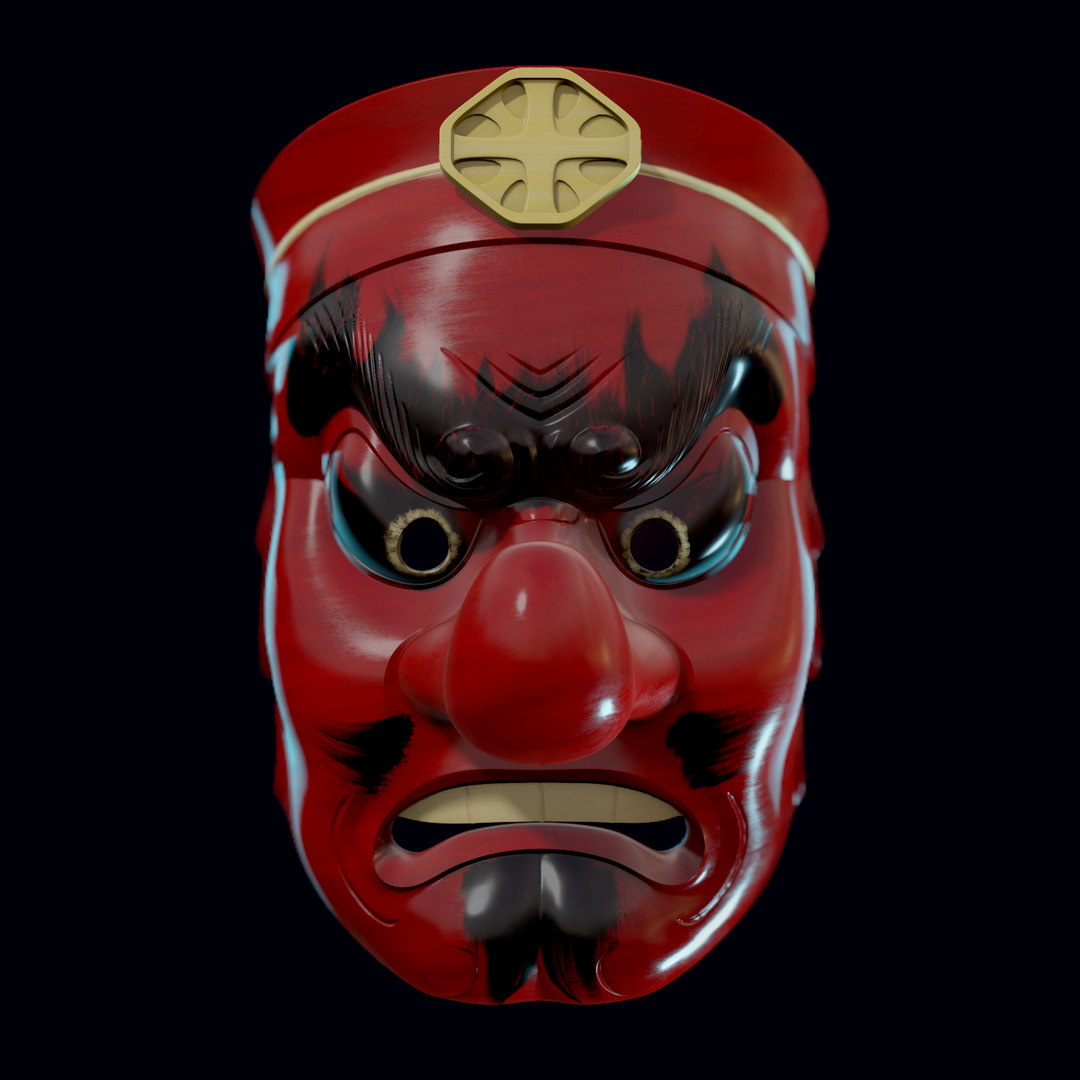 3D model tengu wooden mask - TurboSquid 1495170