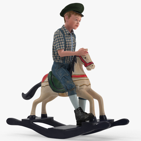 3d model vintage rocking horse child boy