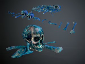skulls1 meat alien bones 3D model
