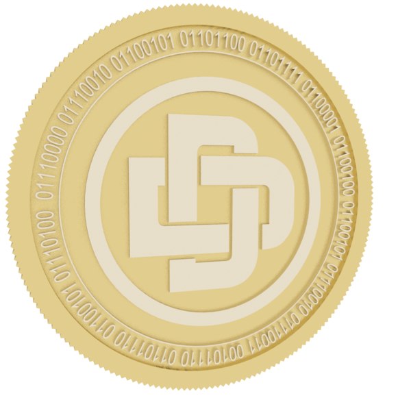 ddkoin gold coin 3D model