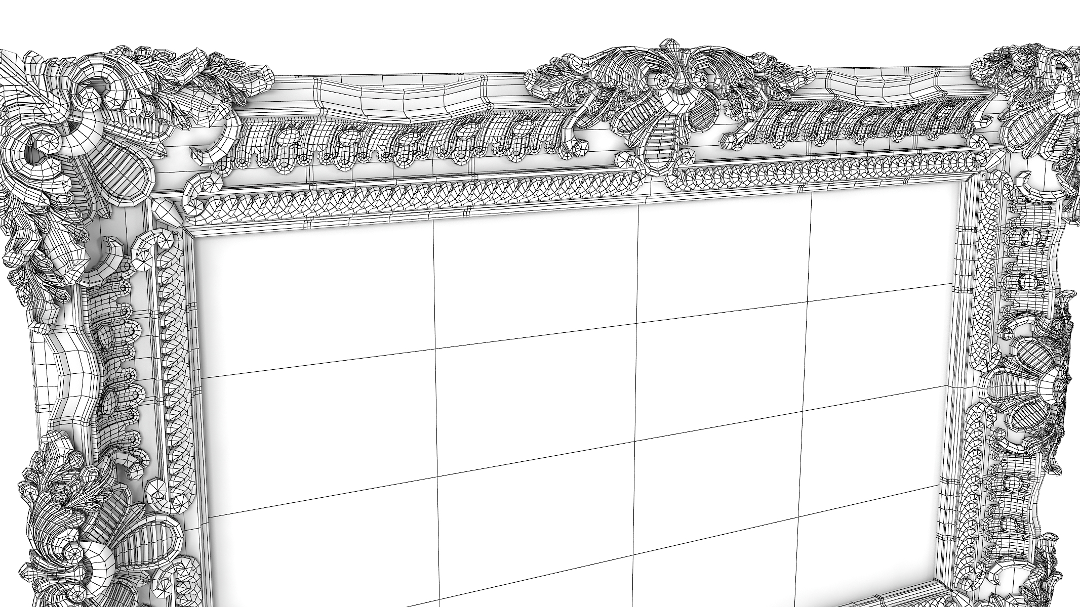 3D realistic baroque picture frame TurboSquid 1495663