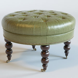 tufted leather ottoman 3D model