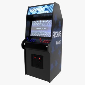 3D classic arcade machine model