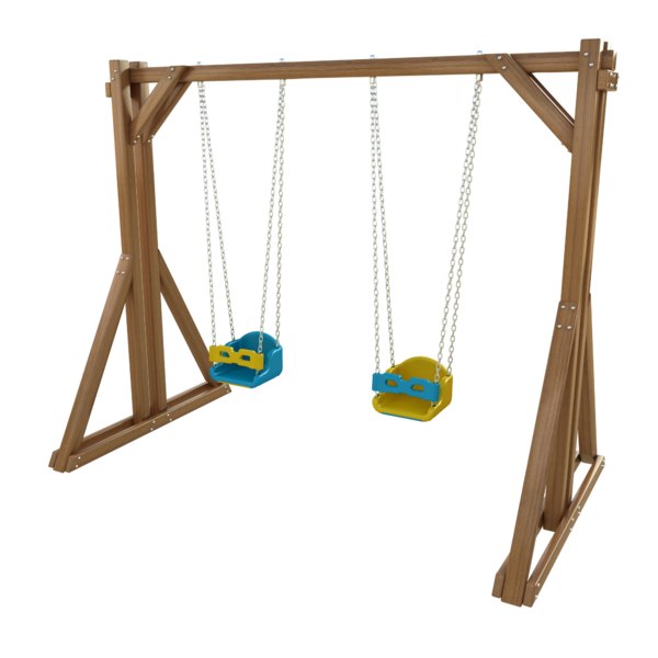 wooden swing and seesaw set