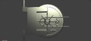 realistic bank vault safe 3D model