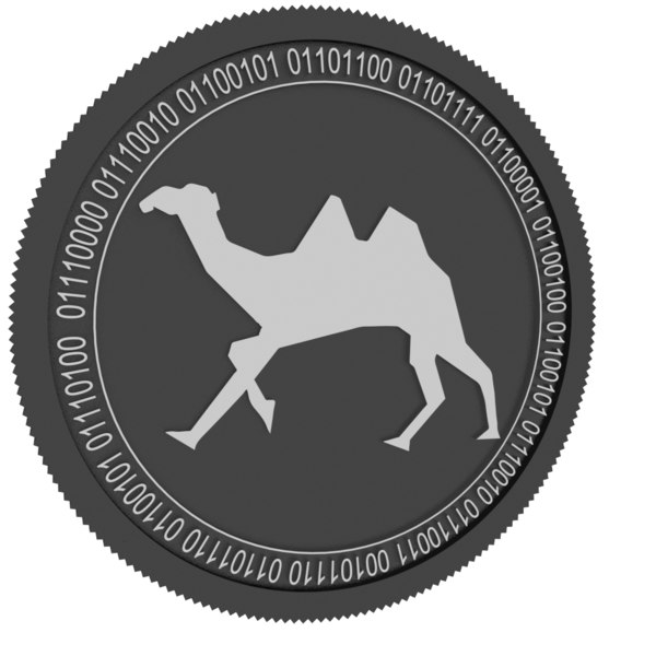 3D model dxchain token black coin