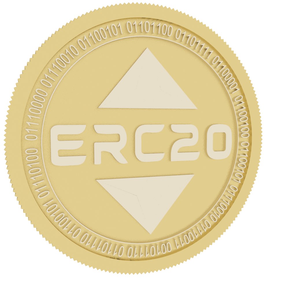 Erc20 gold coin 3D model TurboSquid 1496165