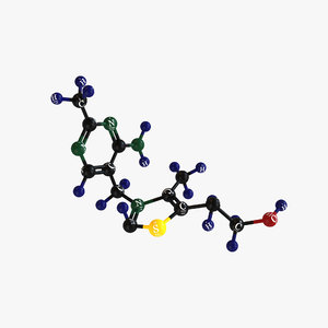 3D vitamin b1-molecular model