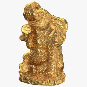 elephant statue gold model