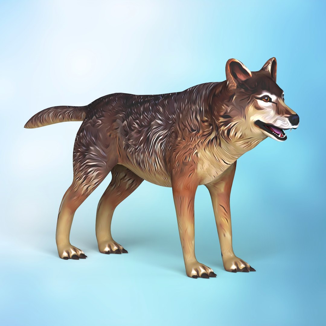 Cartoon wolf 3D model TurboSquid 1496369