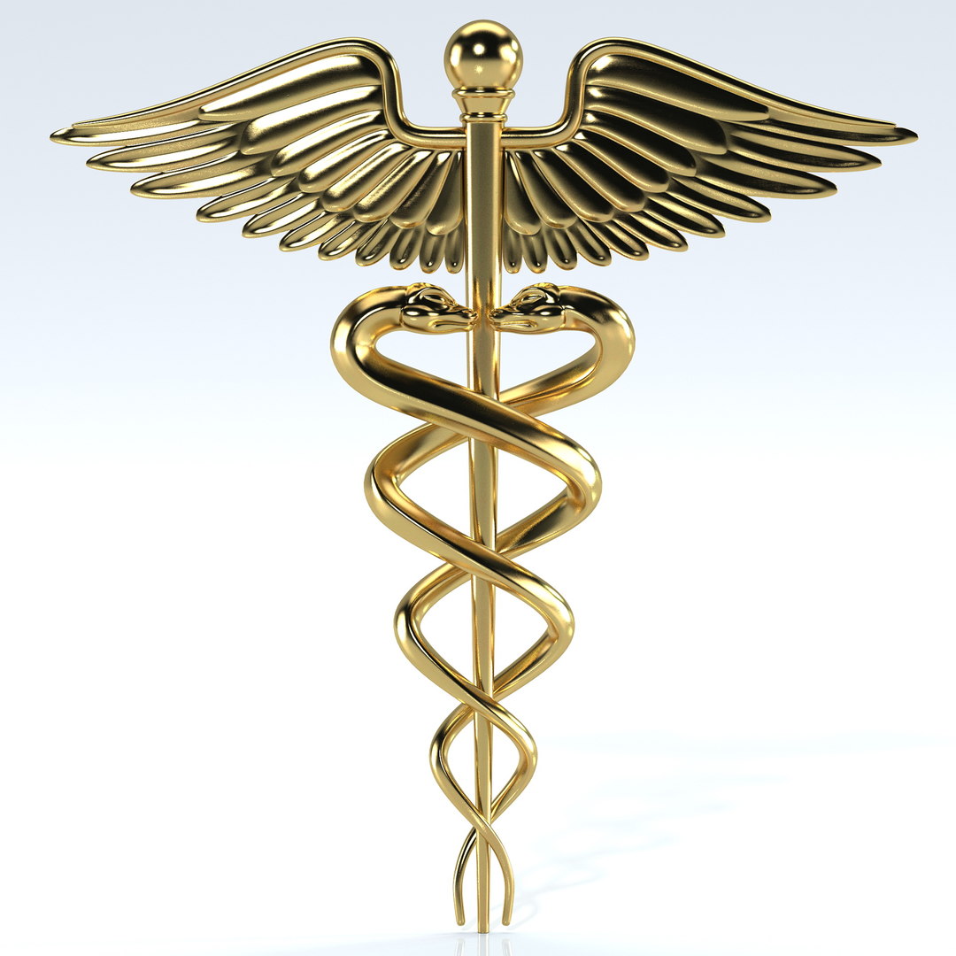 3D model golden caduceus symbol TurboSquid 1496497