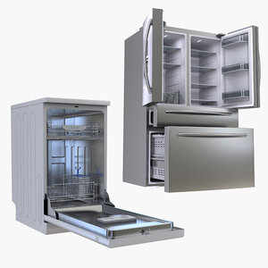 3D samsung dishwasher refrigerator