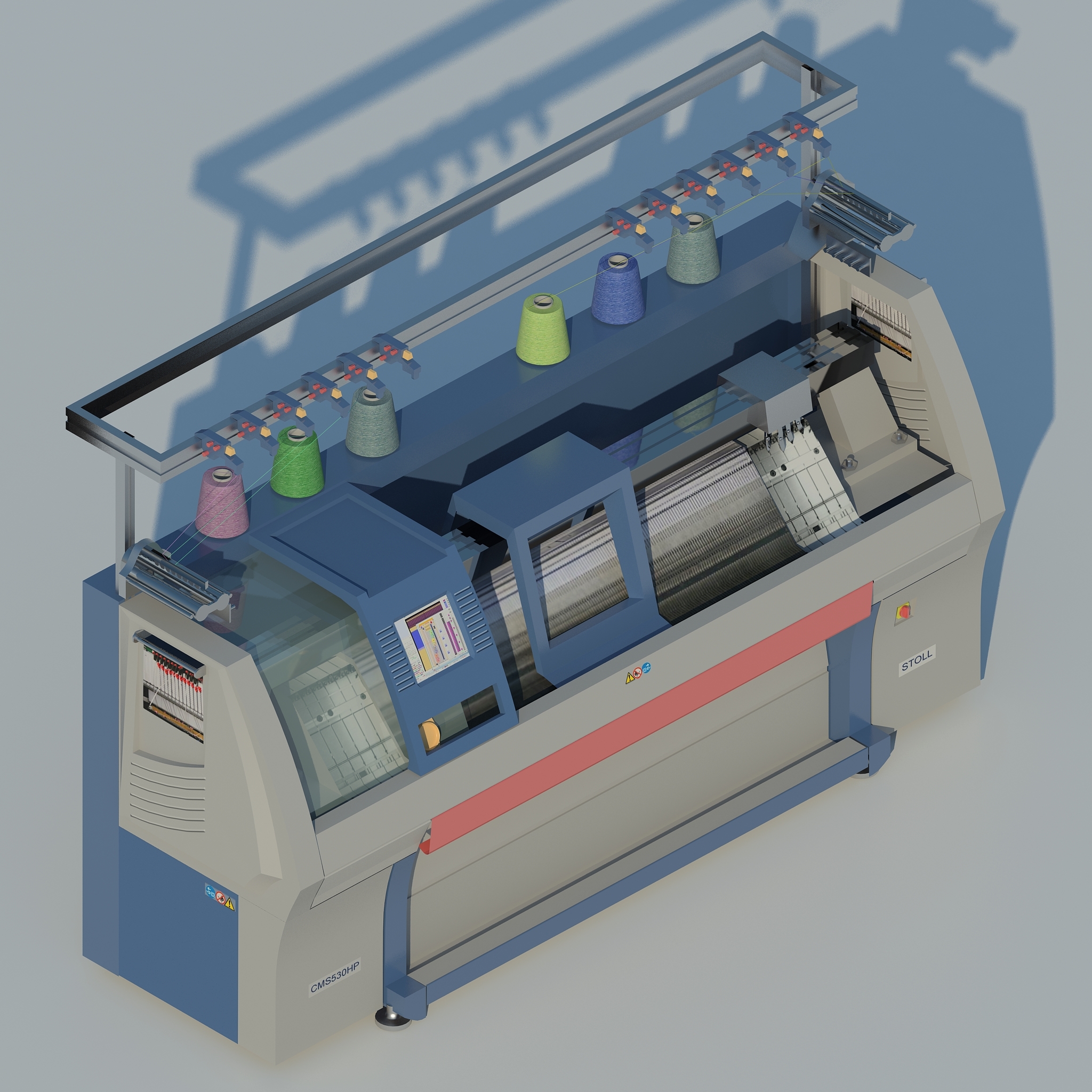 Industrial knitting machine stoll 3D model TurboSquid 1496564