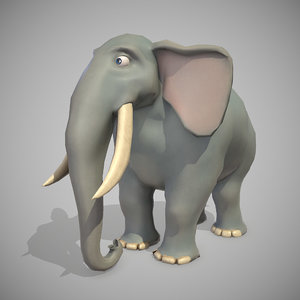 3D elephant ready pbr model
